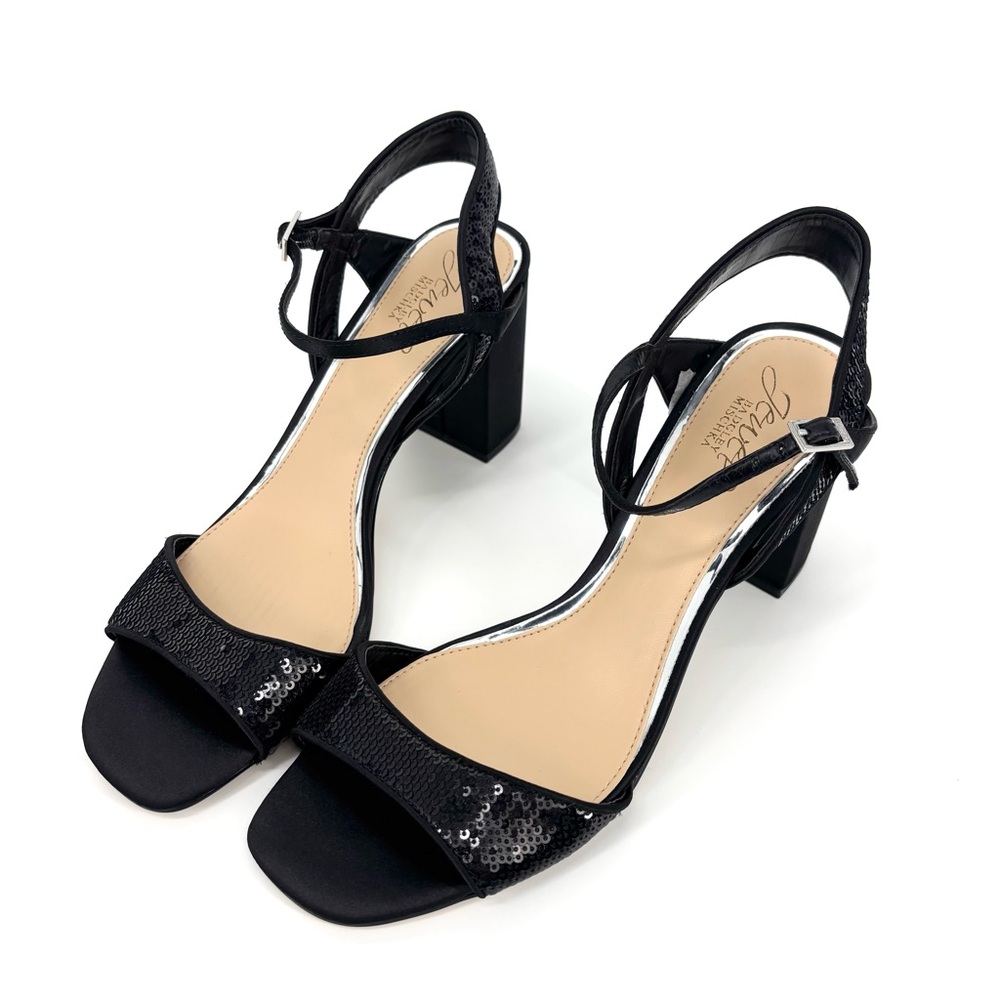 Jewel Badgley Mischka Irma‎ Block Heel Sequins Sandal
Size 8.5 Black